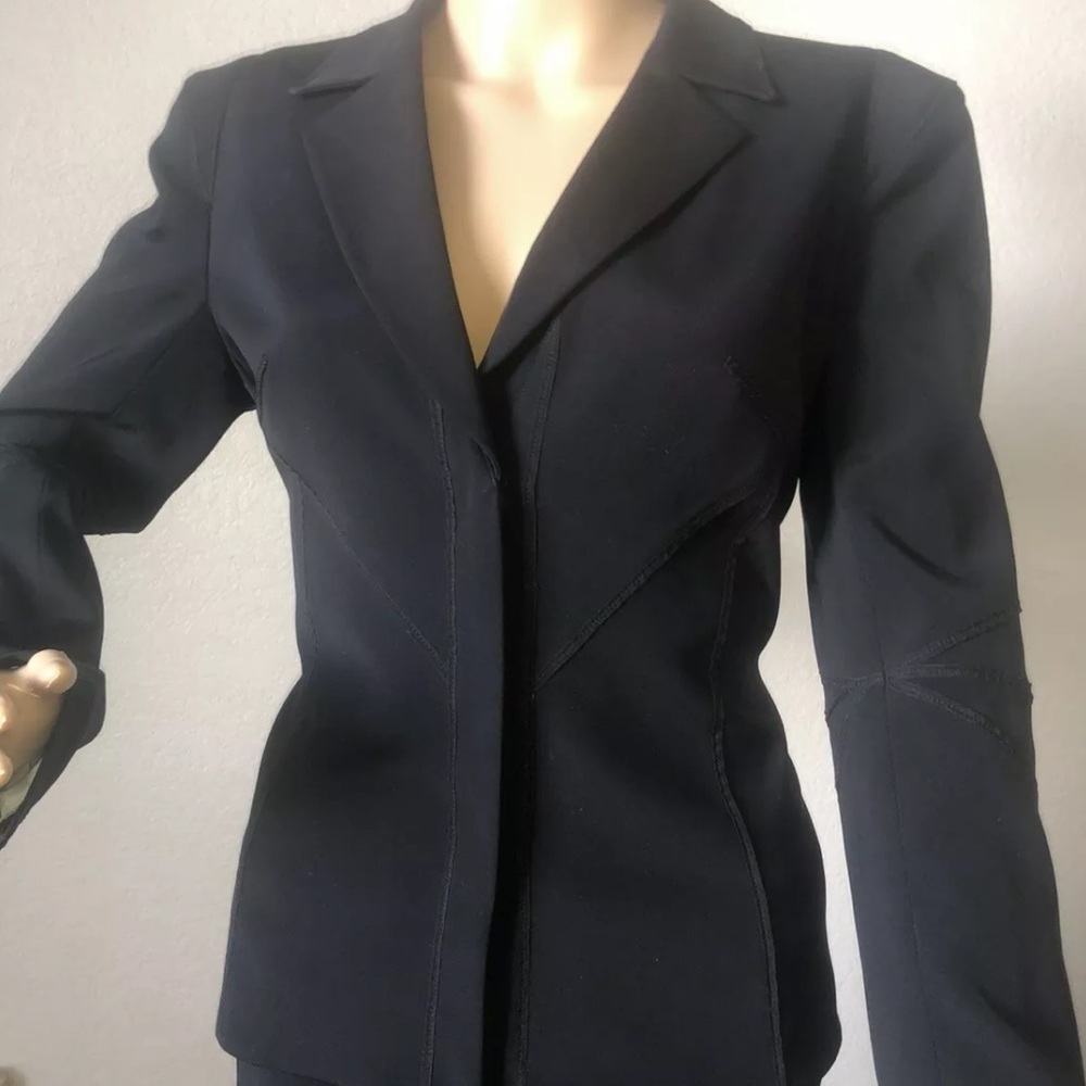 Thierry Mugler Couture Silk Appliqué Jacket Sz 38